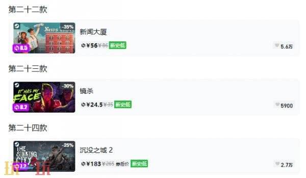 Steam今日史低游戏分享!10月22日史低佳作推荐