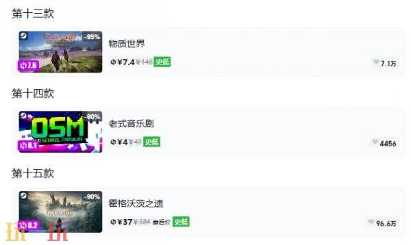 Steam今日史低游戏分享!10月22日史低佳作推荐