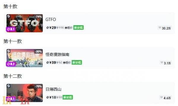 Steam今日史低游戏分享！10月23日史低佳作推荐