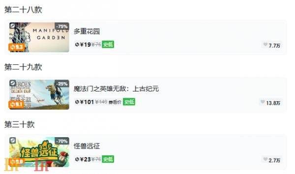 Steam今日史低游戏分享！10月23日史低佳作推荐
