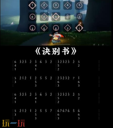 光遇琴谱诀别书怎么弹 光遇琴谱诀别书一指二指三指版大全